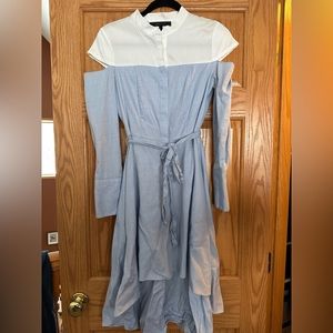 White and blow high low dress